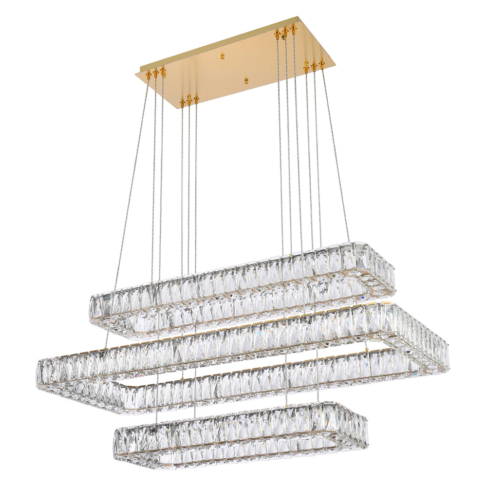 Elegant Pendant Light - Gold, L 42", 3 Lights (3504G42L3G)