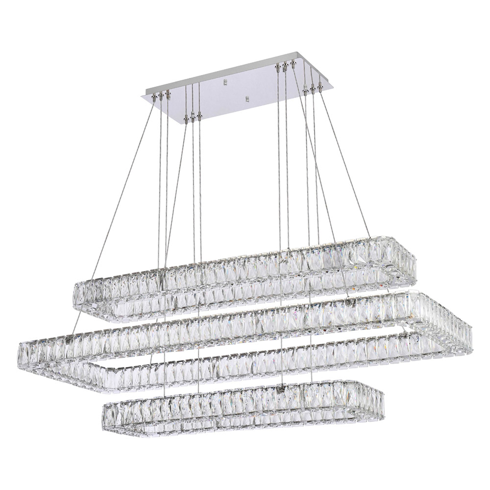 Elegant Pendant Light - Chrome, L 50", 3 Lights (3504G50L3C)