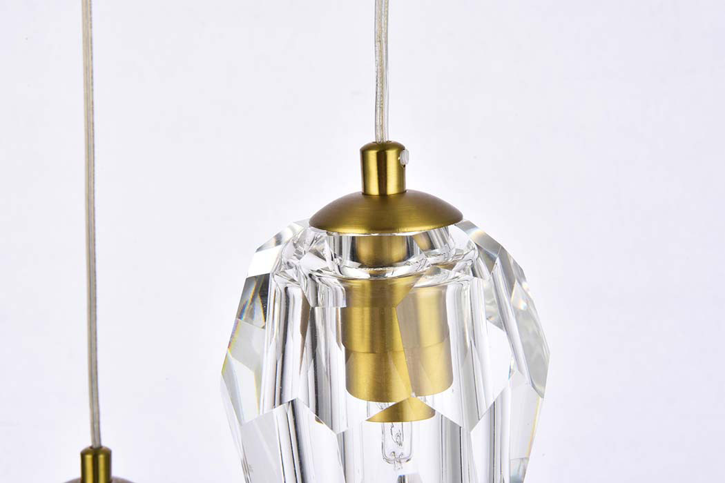 Elegant Eren 1 Light Pendant - Gold, L 12" (3505D12G)