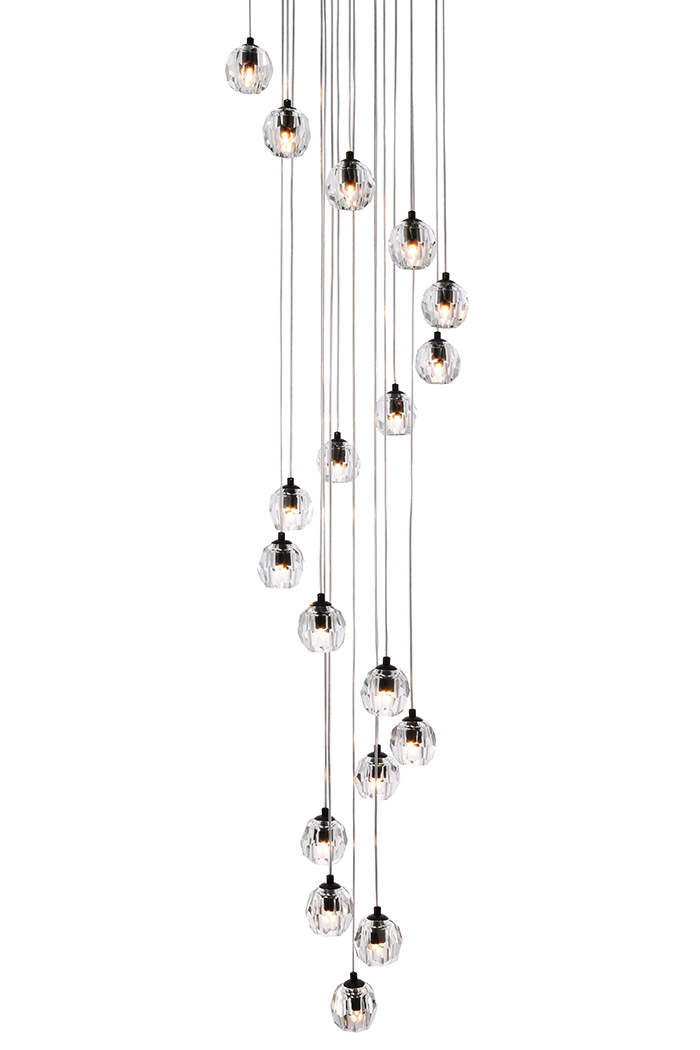 Elegant Eren 1 Light Pendant - Black, L 20" (3505D20BK)