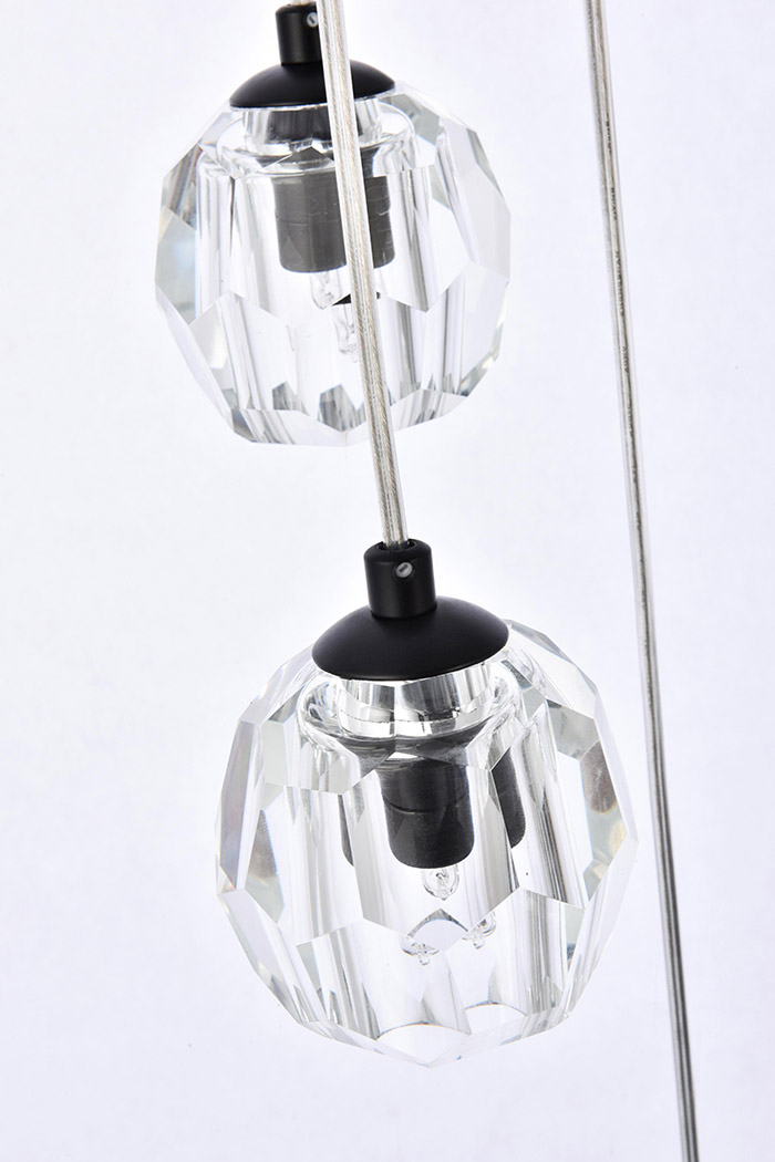 Elegant Eren 1 Light Pendant - Black, L 20" (3505D20BK)