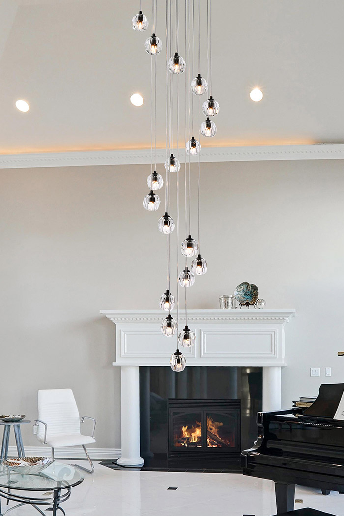 Elegant Eren 1 Light Pendant - Black, L 20" (3505D20BK)