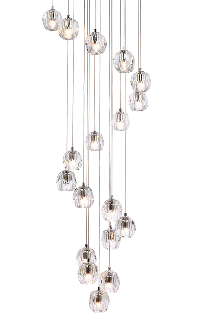 Elegant Eren 1 Light Pendant - Chrome, L 20" (3505D20C)