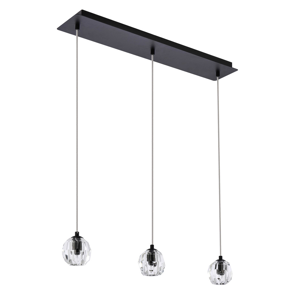 Elegant Eren 1 Light Pendant - Black, L 28" (3505D28BK)