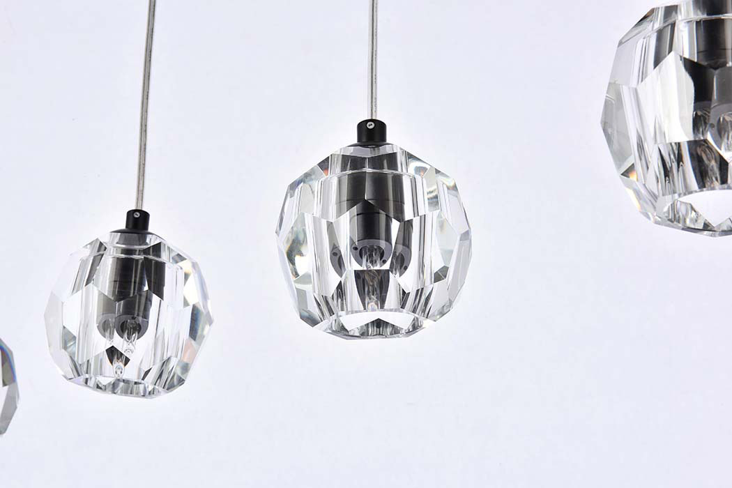 Elegant Eren 1 Light Pendant - Black, L 32" (3505D32BK)