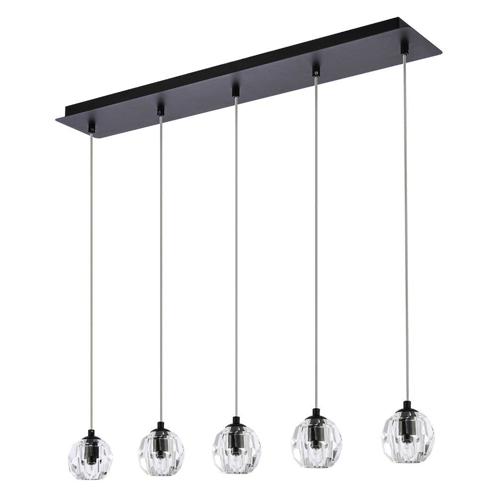 Elegant Eren 1 Light Pendant - Black, L 32" (3505D32BK)