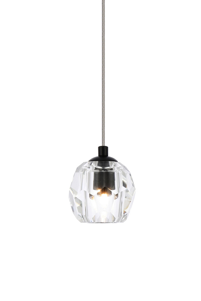 Elegant Eren 1 Light Pendant - Black, L 5.5" (3505D6BK)