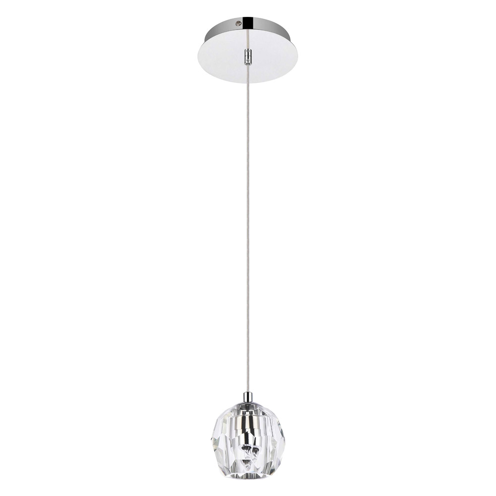 Elegant Eren 1 Light Pendant - Chrome, L 5.5" (3505D6C)