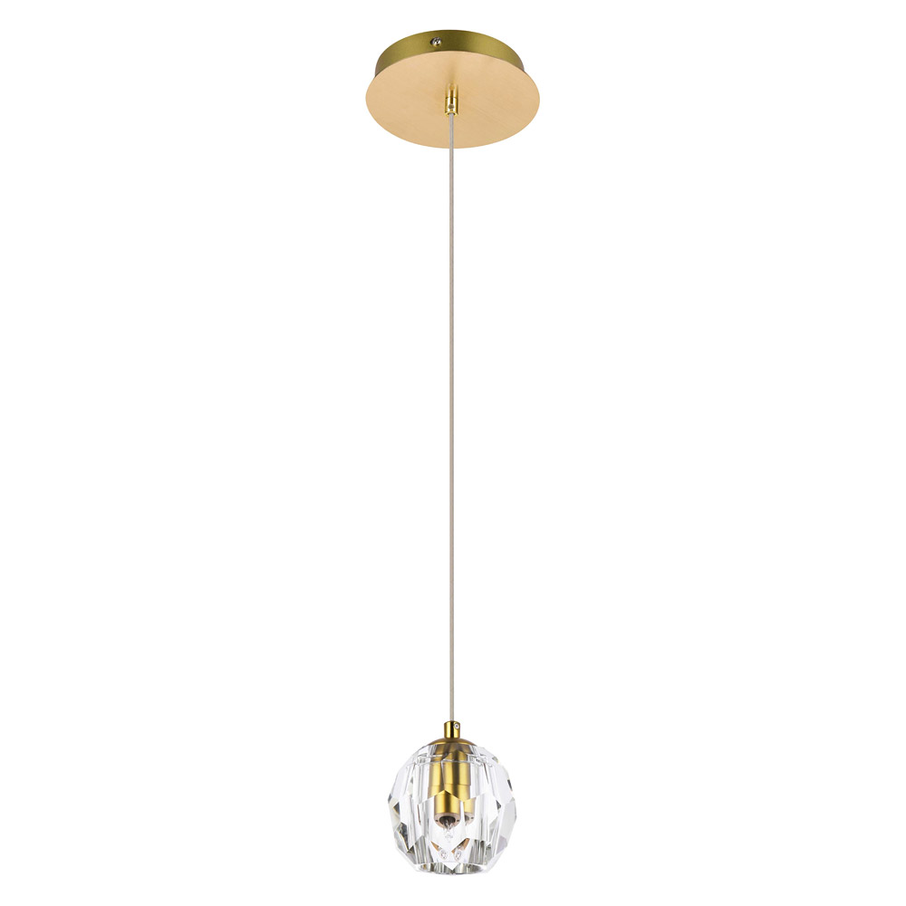 Elegant Eren 1 Light Pendant - Gold, L 5.5" (3505D6G)