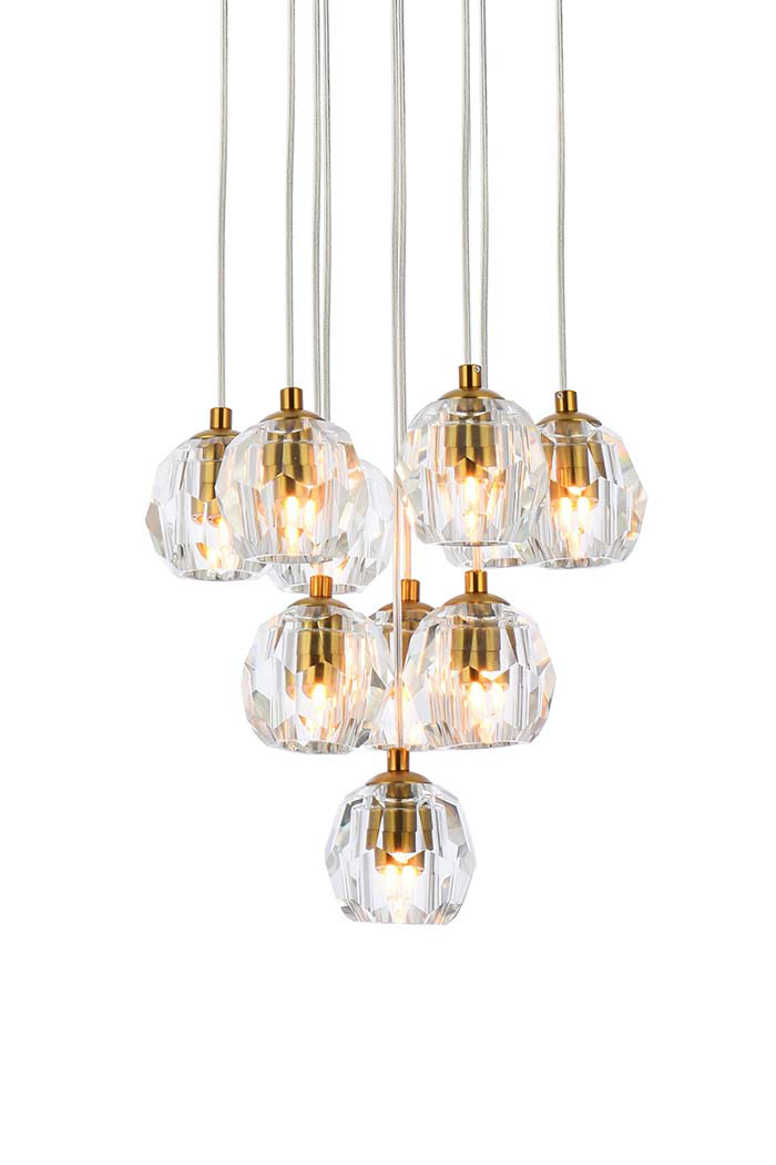 Elegant Eren 24 Lights Pendant - Gold, L 11" (3505G11G)