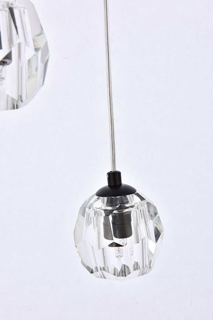 Elegant Eren 24 Lights Pendant - Black, L 12" (3505G12BK)