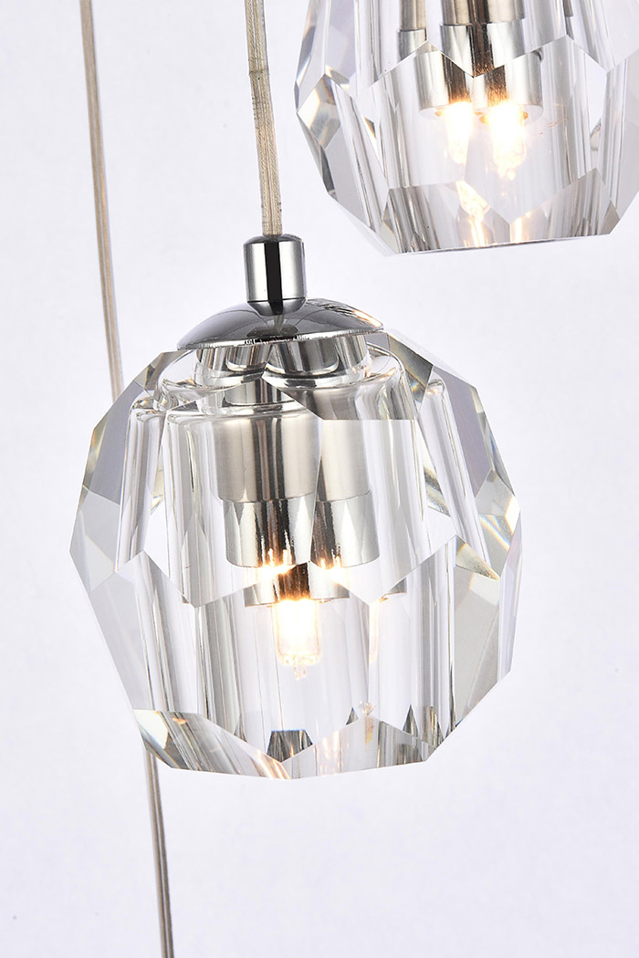 Elegant Eren 24 Lights Pendant - Chrome, L 12" (3505G12C)