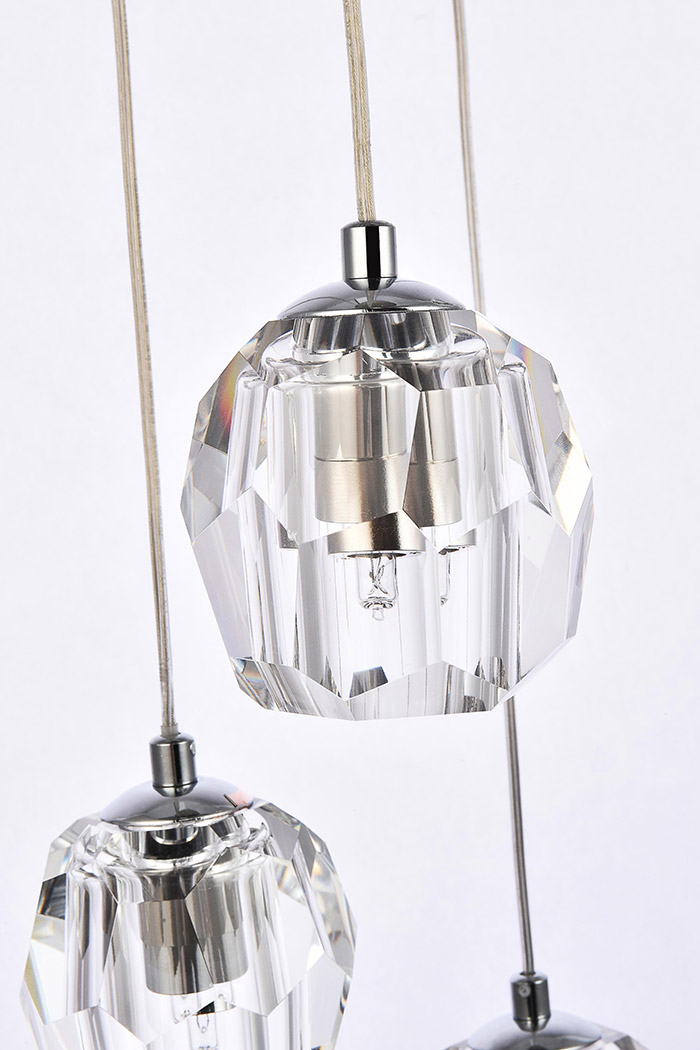 Elegant Eren 24 Lights Pendant - Chrome, L 12" (3505G12C)