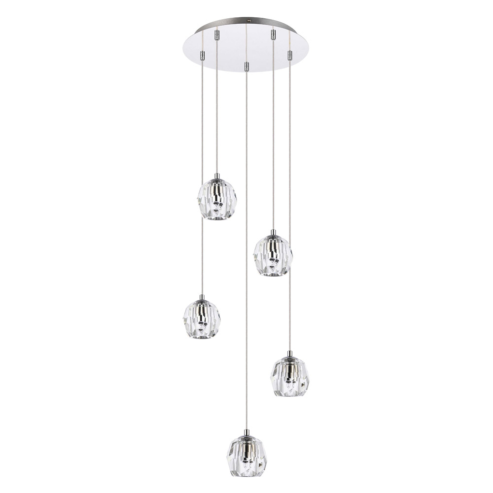 Elegant Eren 24 Lights Pendant - Chrome, L 12" (3505G12C)