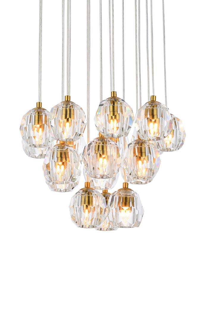 Elegant Eren 24 Lights Pendant - Gold, L 15" (3505G15G)