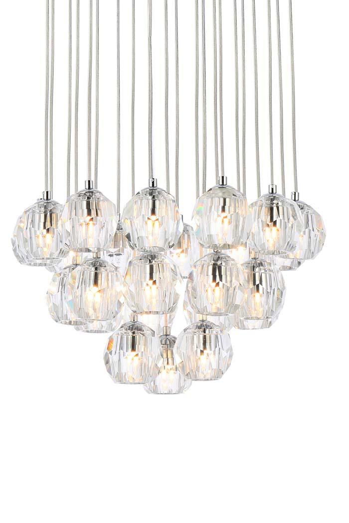 Elegant Eren 24 Lights Pendant - Chrome, L 19" (3505G19C)