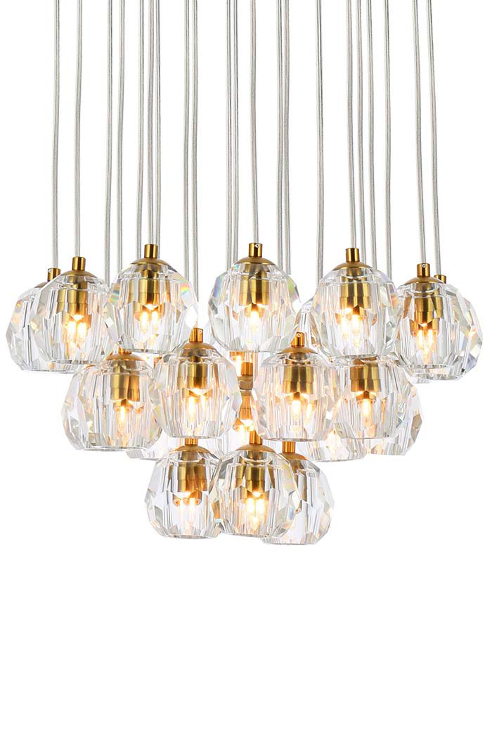 Elegant Eren 24 Lights Pendant - Gold, L 19" (3505G19G)