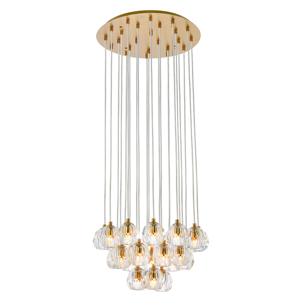 Elegant Eren 24 Lights Pendant - Gold, L 19" (3505G19G)