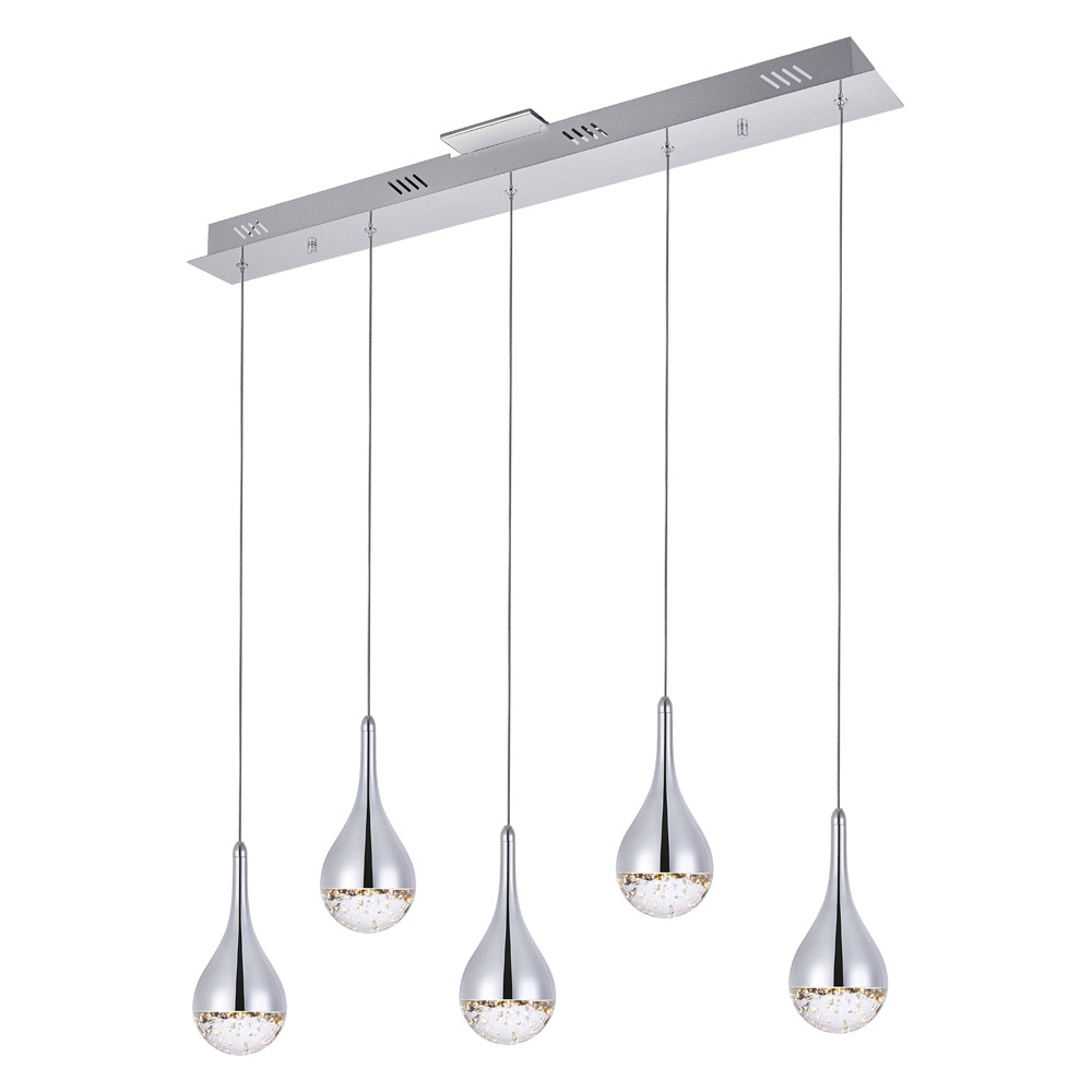 Elegant Amherst 1-Light Led Pendant - Chrome, L 33" (3805D33C)