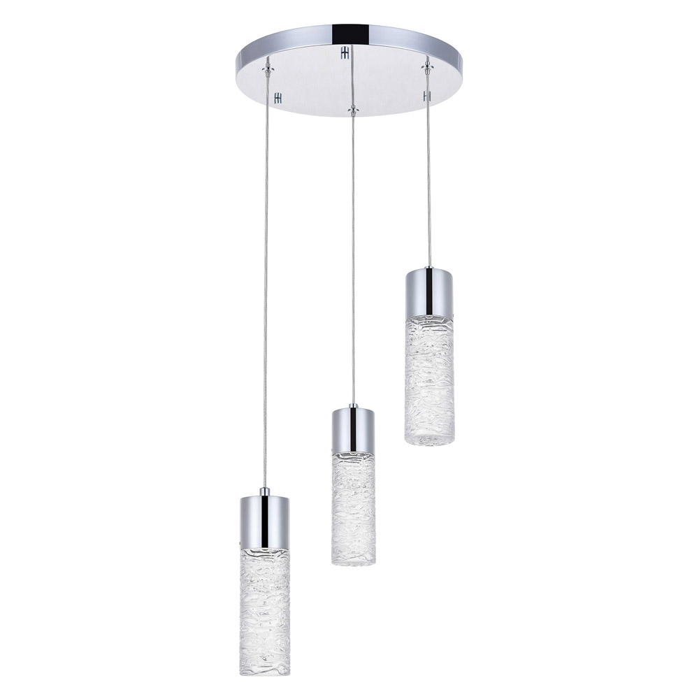 Elegant Pendant Light - Chrome, L 12" (5200D12C)