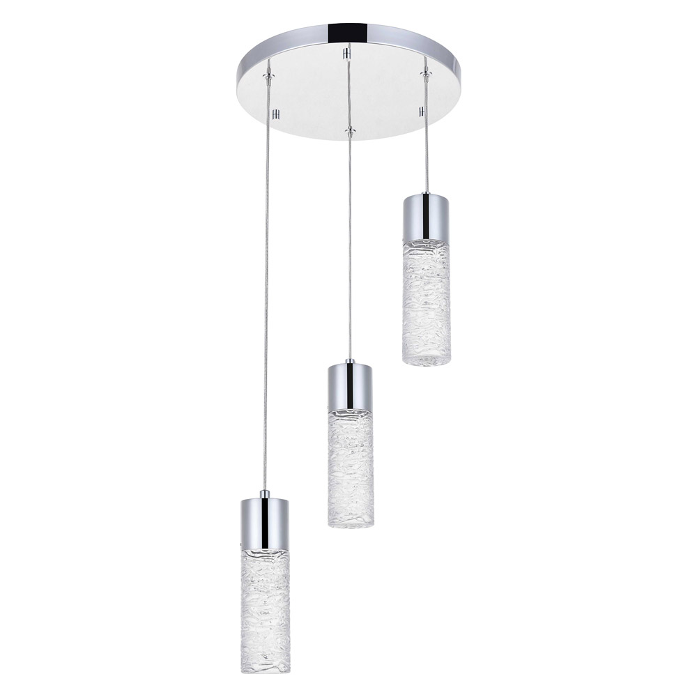 Elegant Pendant Light - Chrome, L 12" (5200D12C)