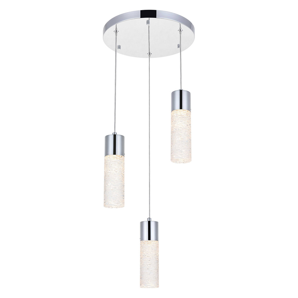 Elegant Pendant Light - Chrome, L 12" (5200D12C)