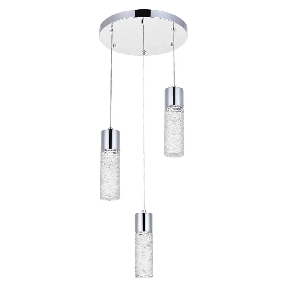 Elegant Pendant Light - Chrome, L 12" (5200D12C)