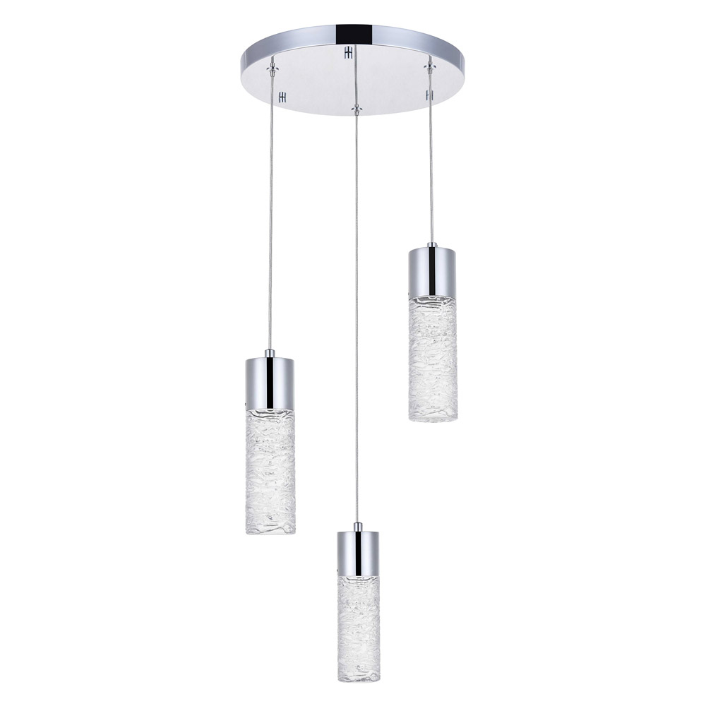 Elegant Pendant Light - Chrome, L 12" (5200D12C)