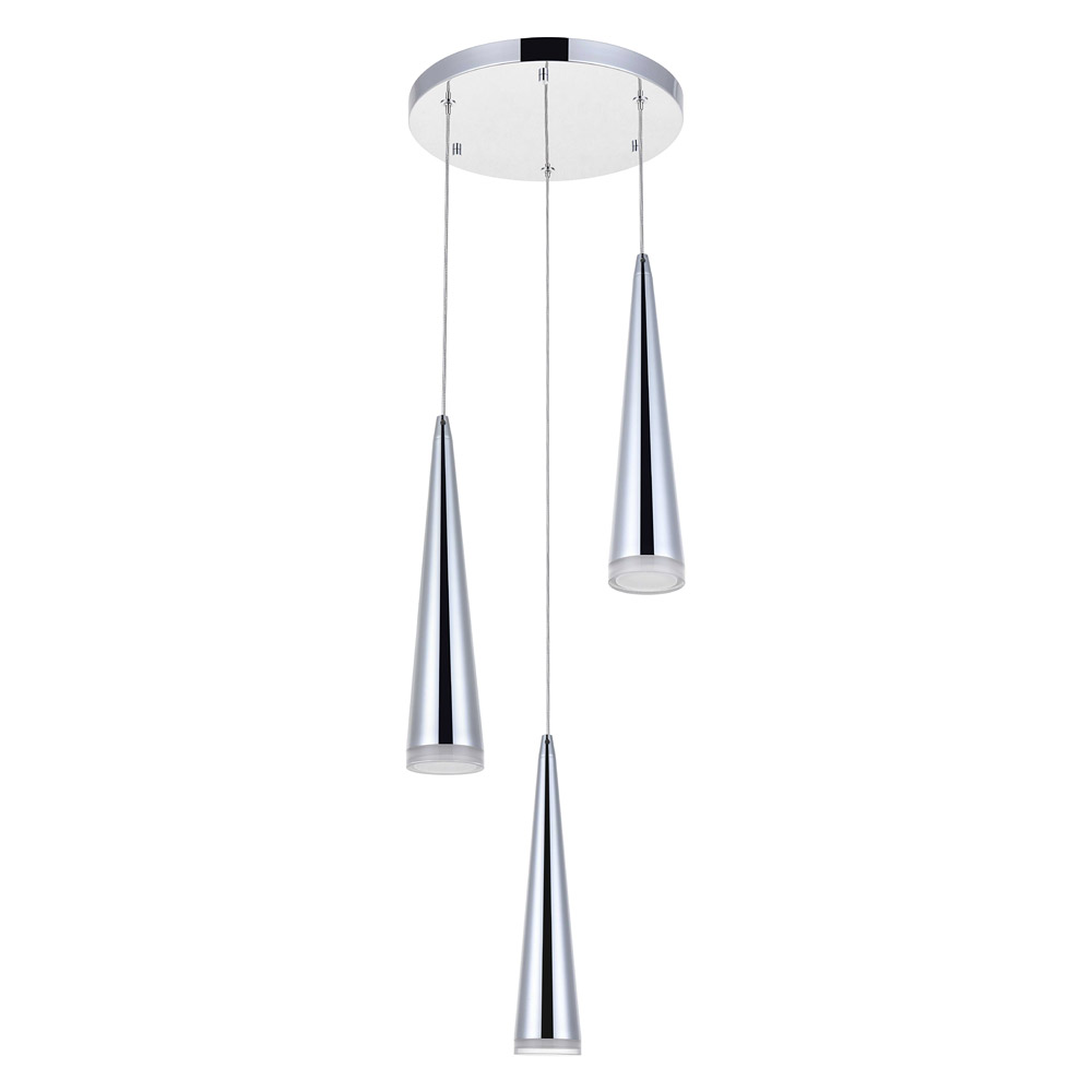 Elegant Pendant Light - Chrome, L 12" (5201D12C)