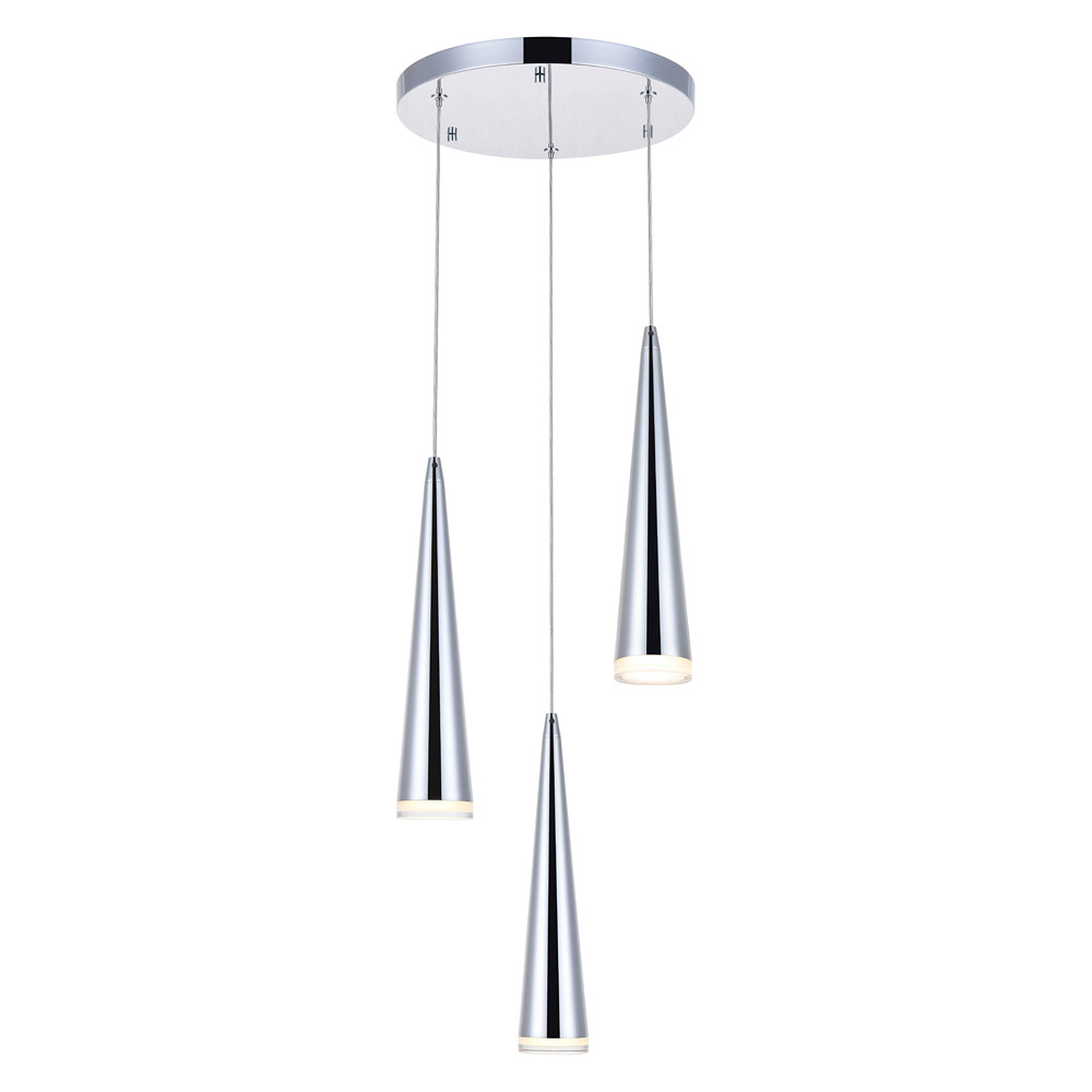 Elegant Pendant Light - Chrome, L 12" (5201D12C)