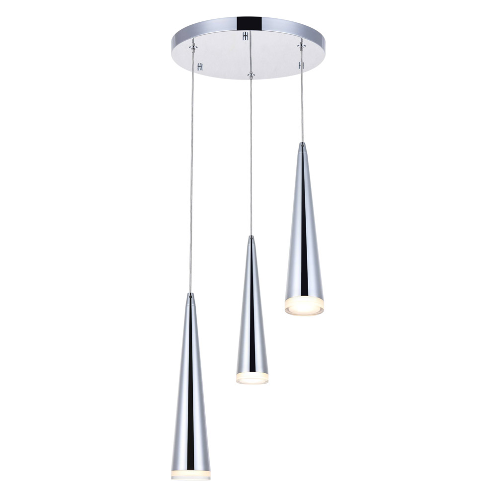 Elegant Pendant Light - Chrome, L 12" (5201D12C)