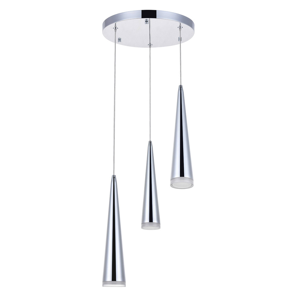 Elegant Pendant Light - Chrome, L 12" (5201D12C)