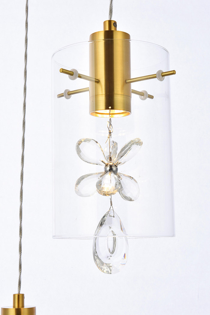 Elegant Hana 3 Lights Pendant - Gold, L 18" (5202D18G)