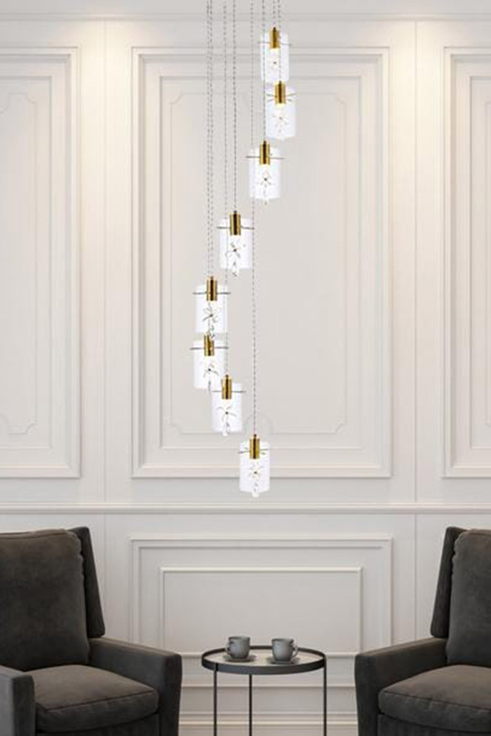 Elegant Hana 3 Lights Pendant - Gold, L 18" (5202D18G)