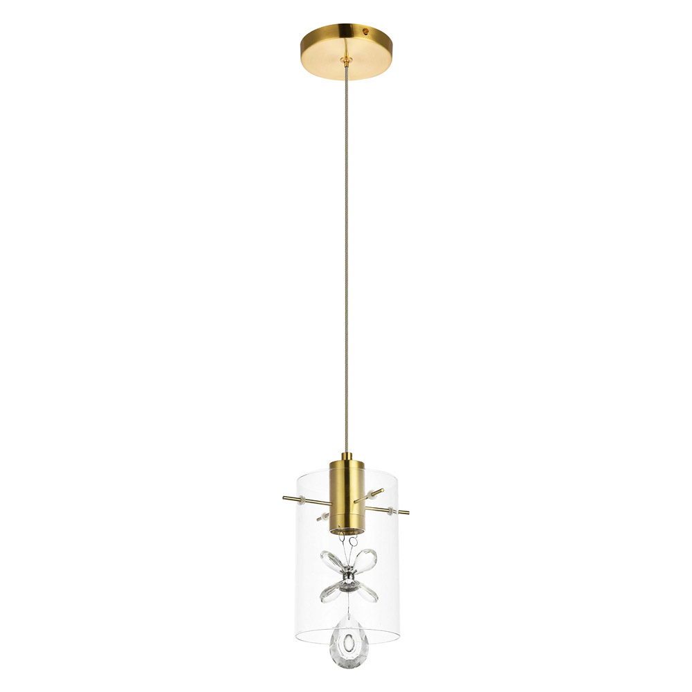 Elegant Hana 3 Lights Pendant - Gold, L 6.5" (5202D6G)