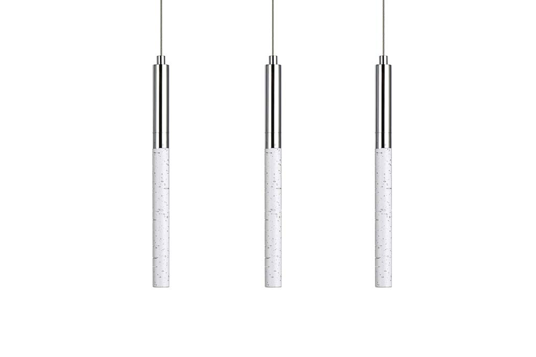 Elegant Ruelle 3 Lights Pendant - Chrome, L 18" (5203D18C)