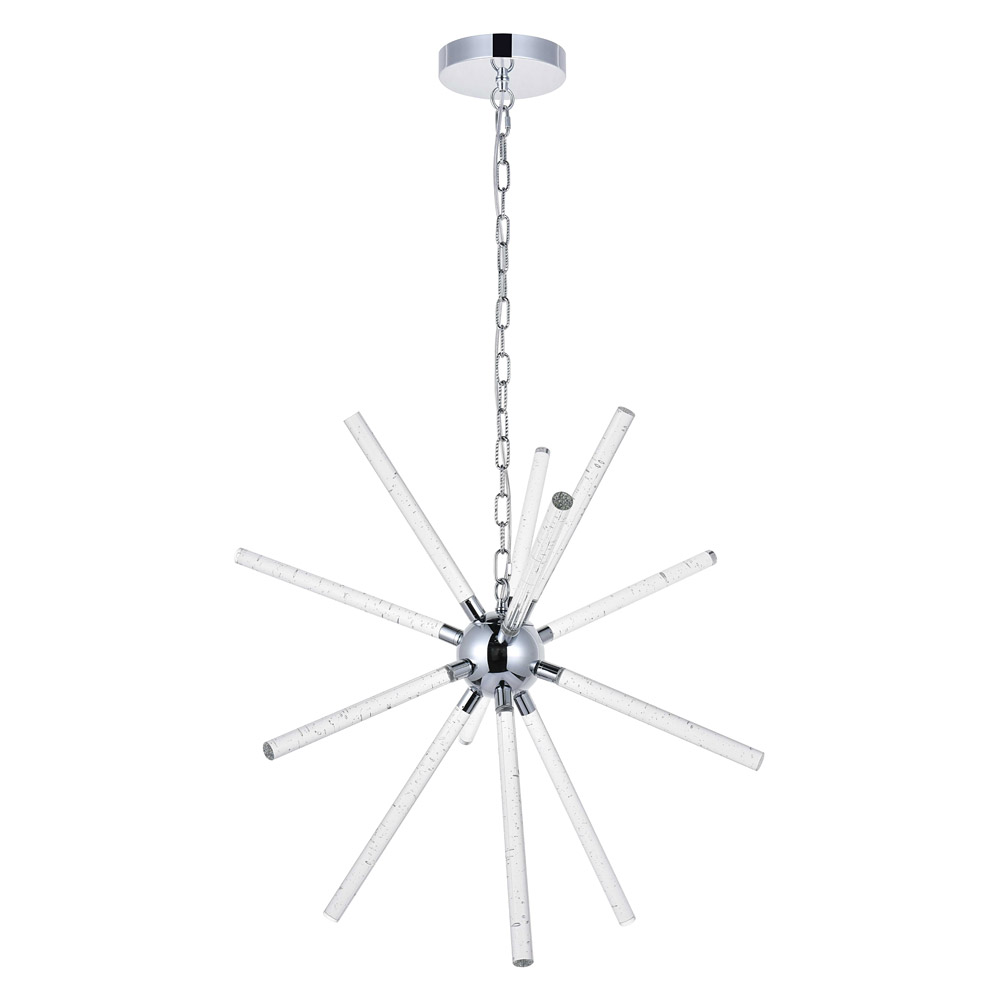 Elegant Ruelle 3 Lights Pendant - Chrome, L 34.42" (5300D32C)