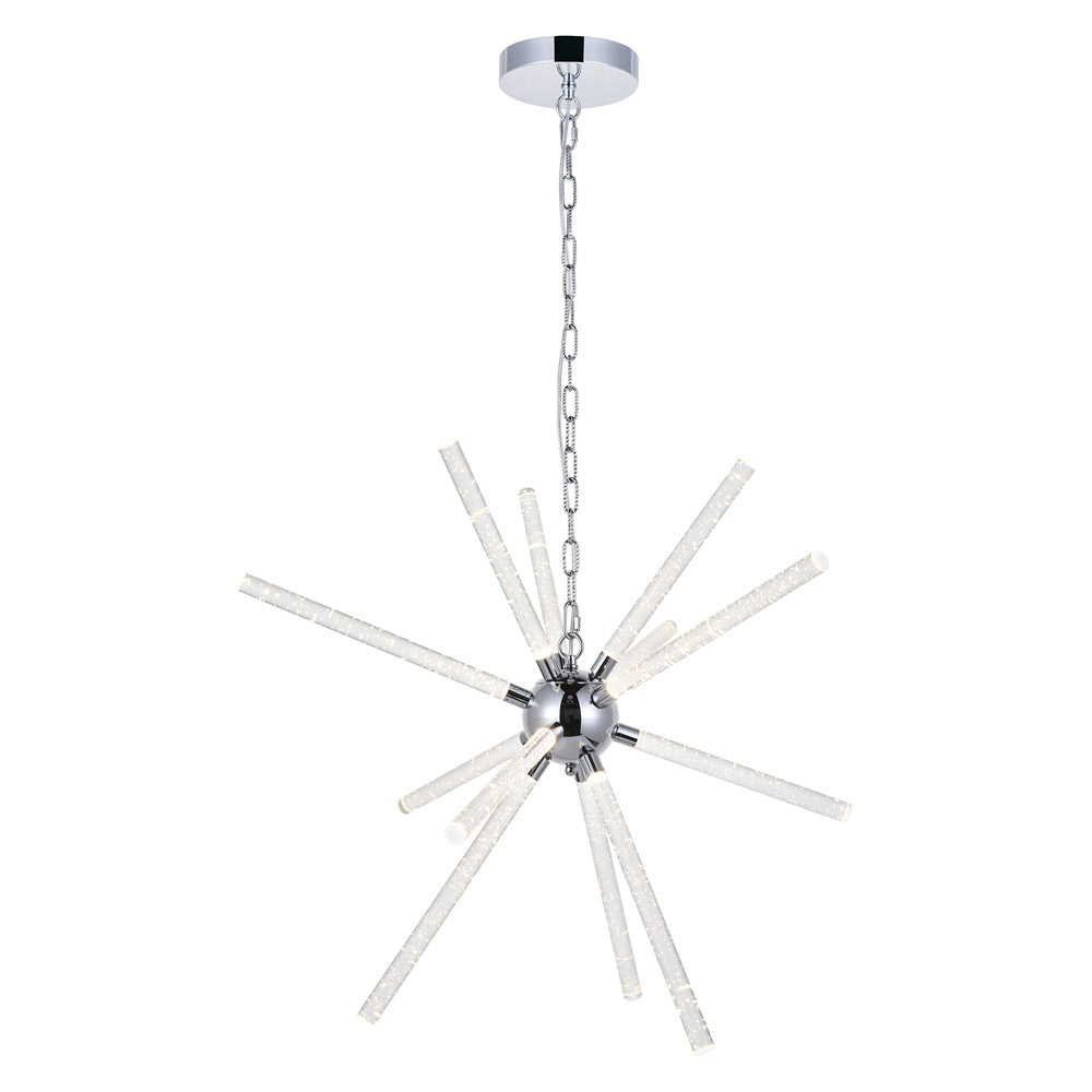 Elegant Ruelle 3 Lights Pendant - Chrome, L 34.42" (5300D32C)