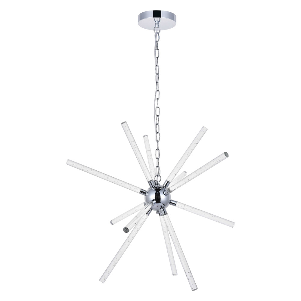 Elegant Ruelle 3 Lights Pendant - Chrome, L 34.42" (5300D32C)