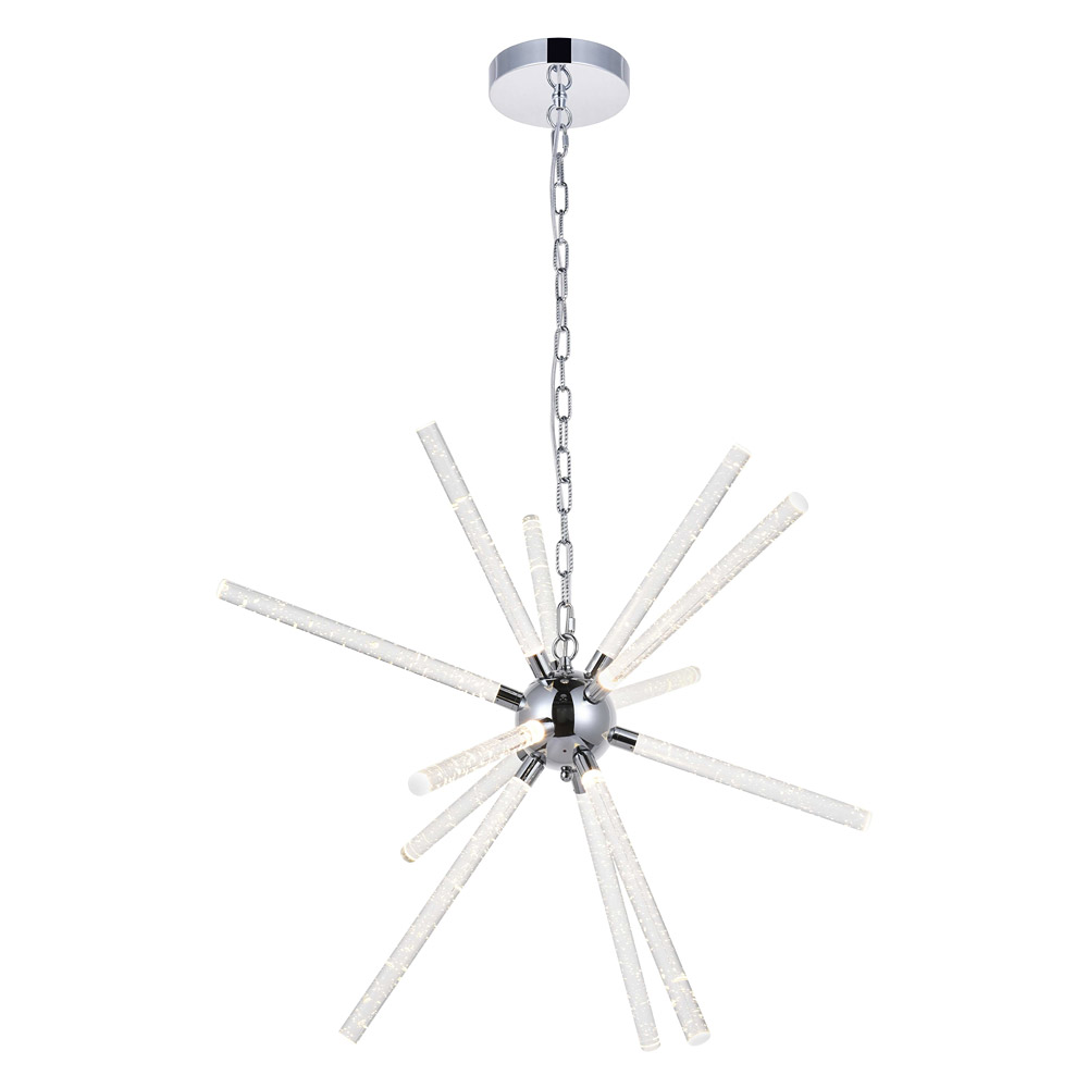 Elegant Ruelle 3 Lights Pendant - Chrome, L 34.42" (5300D32C)