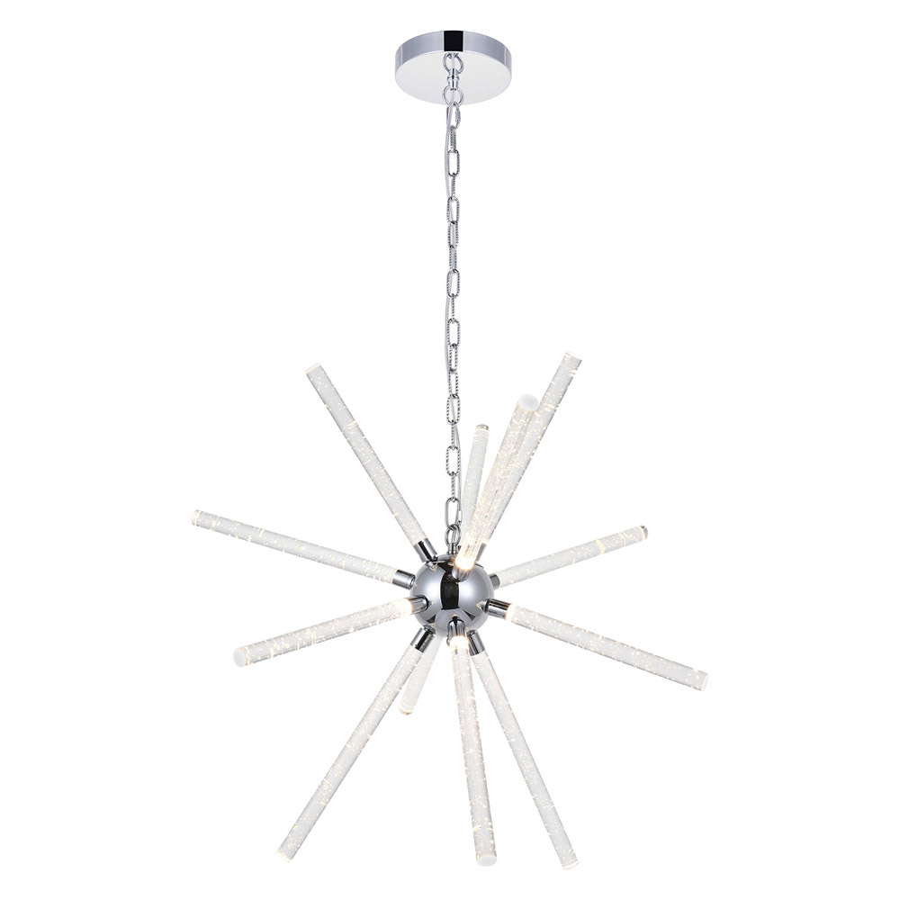 Elegant Ruelle 3 Lights Pendant - Chrome, L 34.42" (5300D32C)