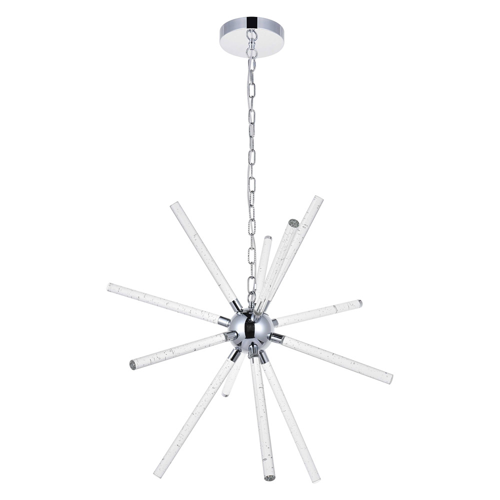 Elegant Ruelle 3 Lights Pendant - Chrome, L 34.42" (5300D32C)