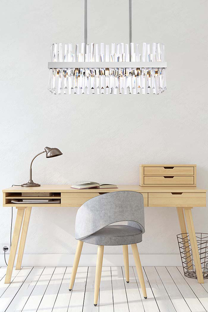 Elegant Chandelier - Chrome, L 30" (6200G30C)