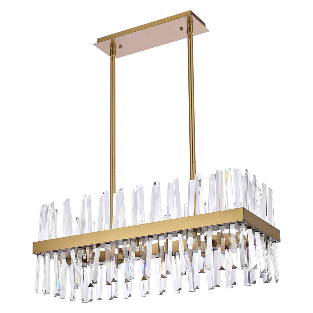 Elegant Chandelier - Satin Gold, L 30" (6200G30SG)