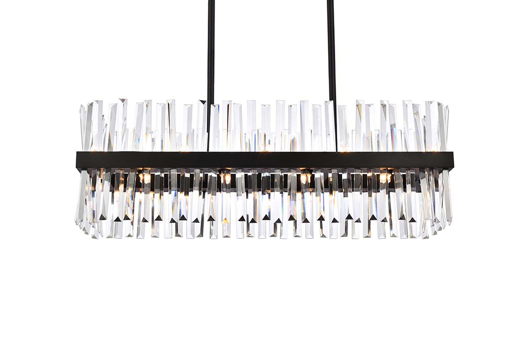 Elegant Chandelier - Black, L 36" (6200G36BK)