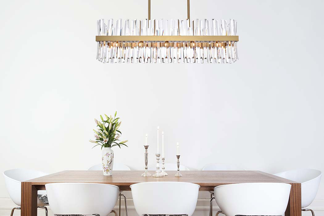 Elegant Chandelier - Satin Gold, L 42" (6200G42SG)