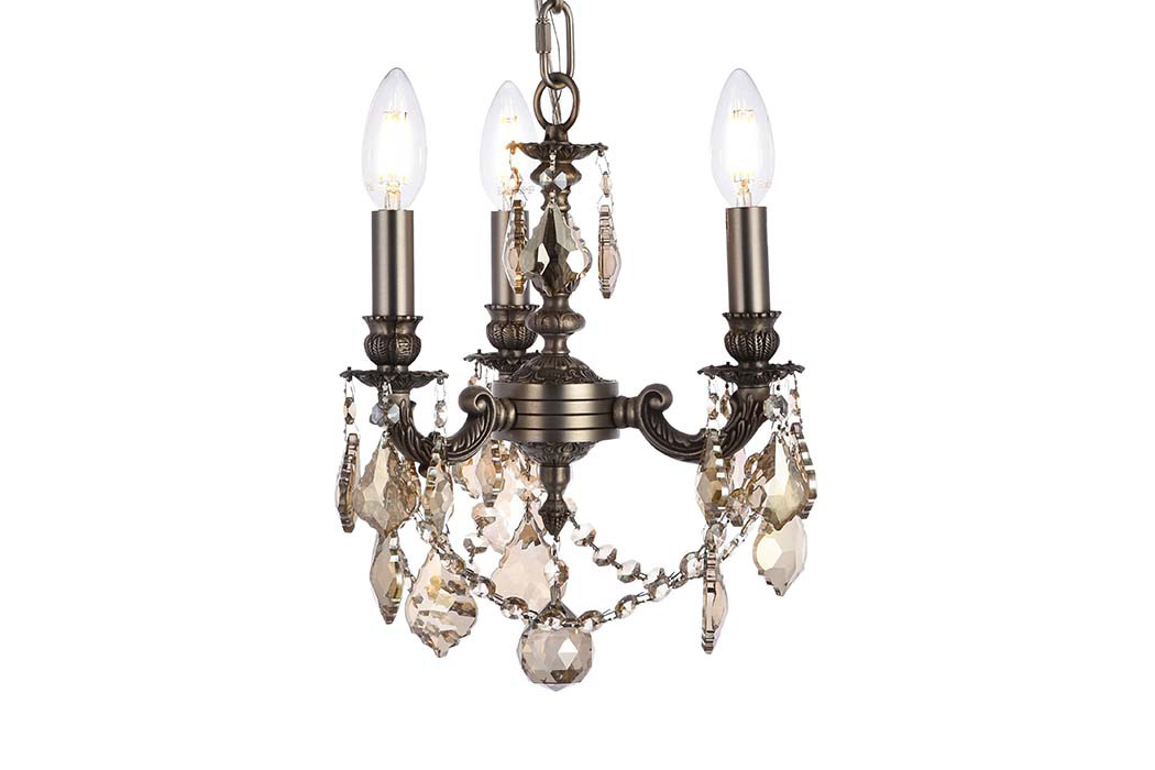 Elegant Lillie 3-Light - Pewter/Golden Teak (9103D10PW-GT-RC)