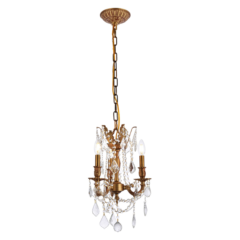 Elegant - Chateau Design 3-Light 18'' Mini Chandelier