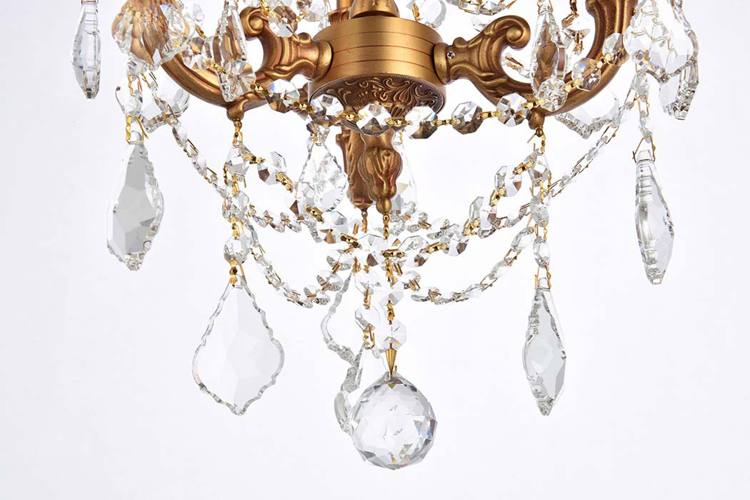 Elegant Chateau Design 3-Light 18'' Mini Chandelier - French Gold (9203D13FG-RC)