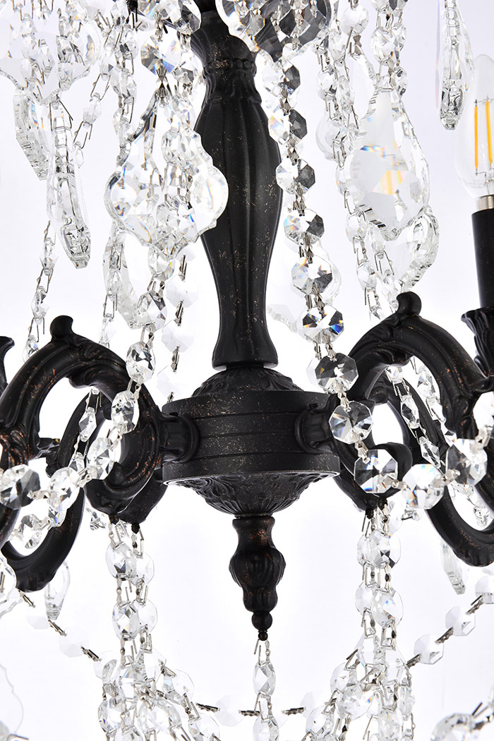 Elegant Chateau Design 4-Light 21'' Mini Chandelier - Dark Bronze (9204D17DB-RC)